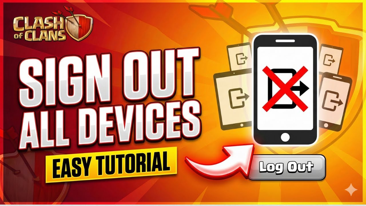 КАК выйти из всех учетных записей Clash of Clans на всех устройствах (Как защитить свою учетную з...