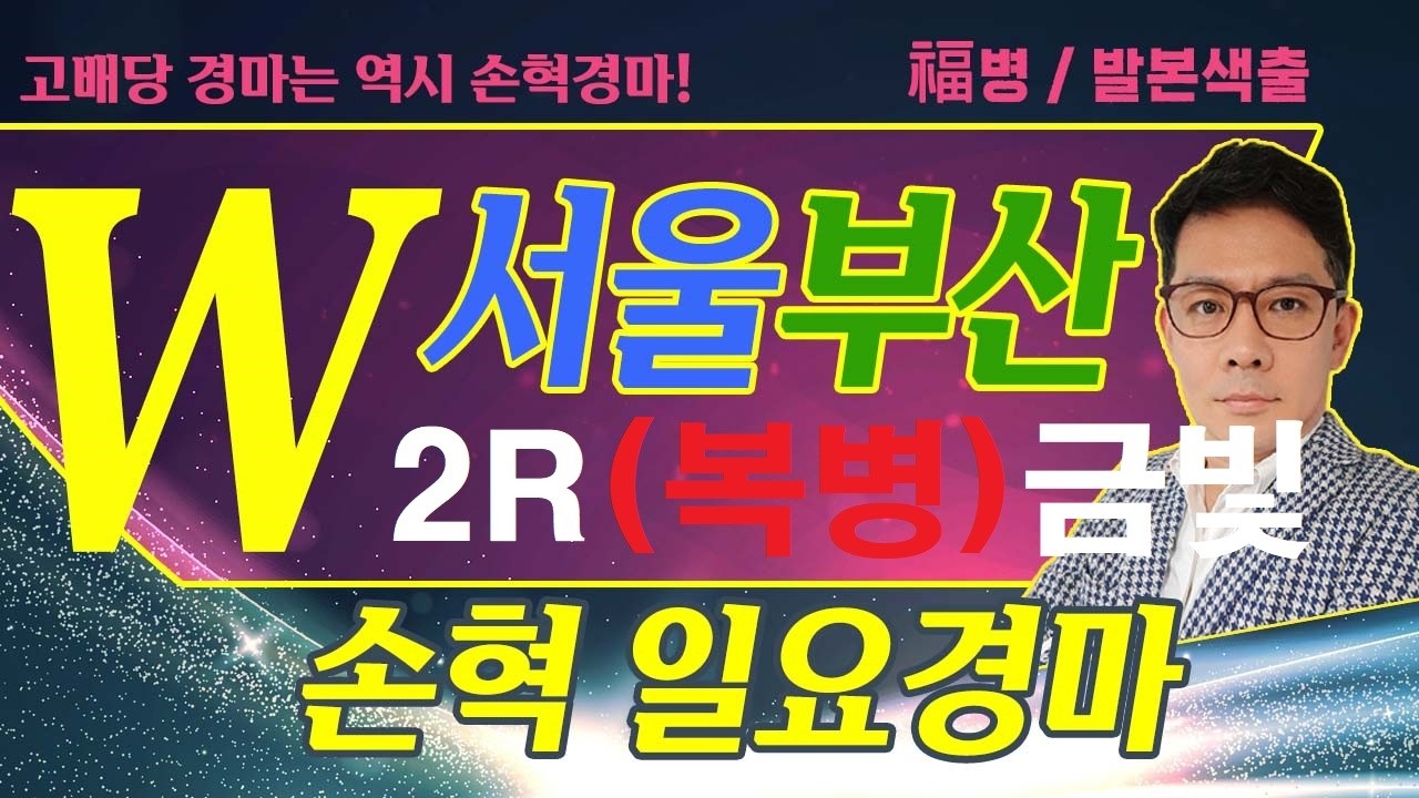 고배당 경마는 역시 손혁 경마 9/06(일)서울/부산 복병마 내용을 확인해 보세요!!
