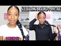 SLEEK BRAIDED PONYTAIL ON TYPE 4 NATURAL HAIR!!!  | $2 PROTECTIVE STYLE | Kurly Krissy