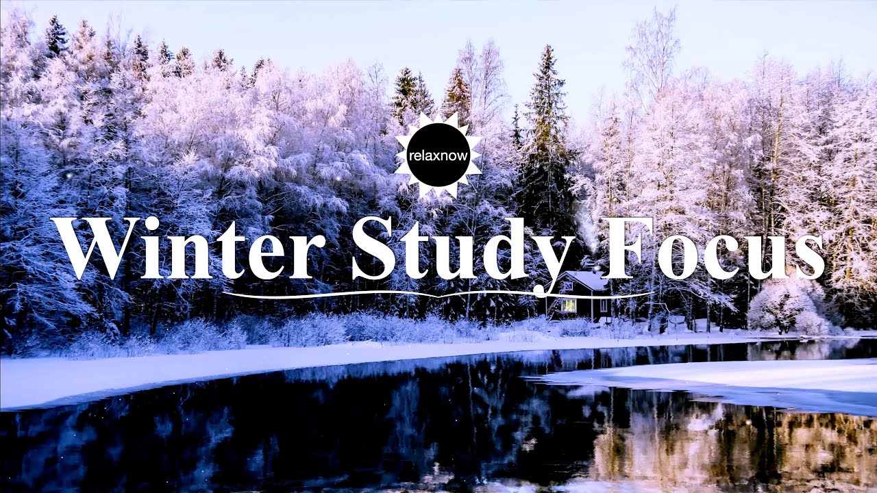 Study Piano by a Winter Lake Cabin | Calm Focus Ambience | 1 Hour