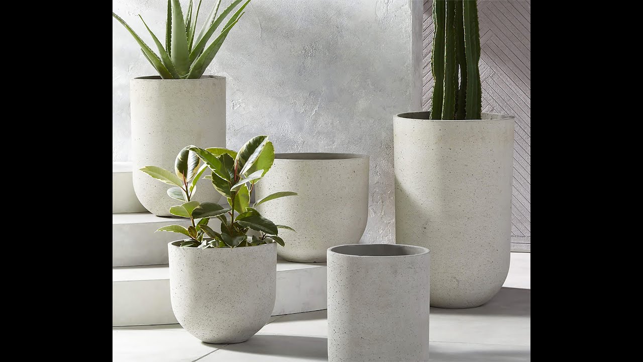 DIY How to make large Concrete Planters from A to Z. Concrete Pottery
