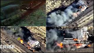 Ukraine war footage, Ukrainian FPV drones destroy Russian TOS 1 heavy flamethrower