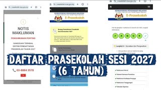 Daftar E-Prasekolah Sesi Kemasukan 2027 Online?