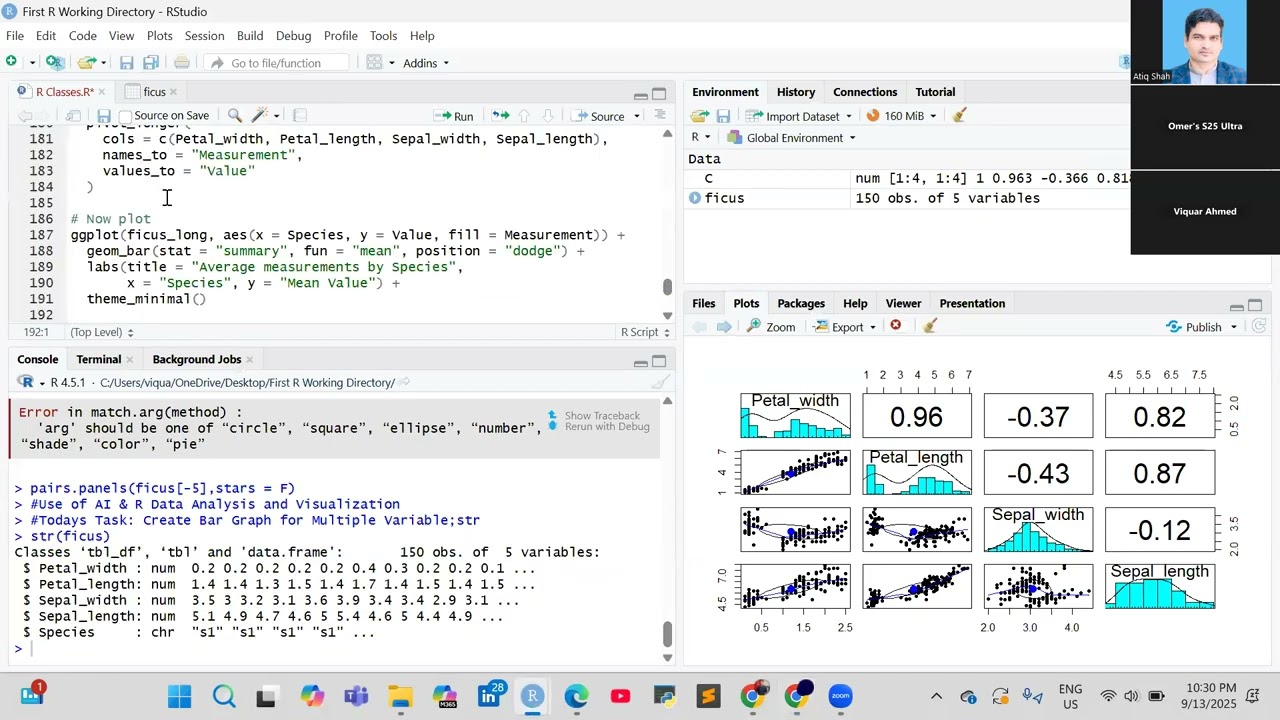 ai and R for data  bar graph heatmap plot Data analysis for n beginner Batch 97