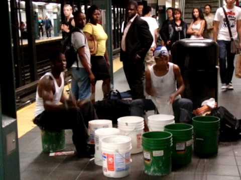 Larry Wright bucket drums subway broadway station