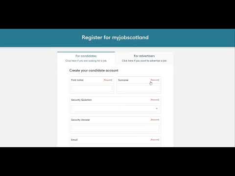 Creating a myjobscotland account