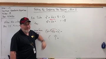 HW 1.5 Quadratic Equations (5) - Solving by Completing the Square, Part 1