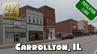 Driving Around Small Town Carrollton, IL in 4k Video