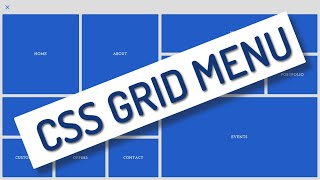 Landing Page with a Responsive CSS Grid Menu