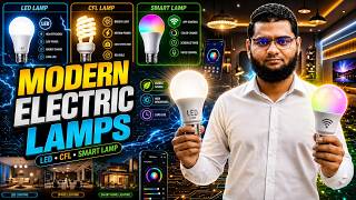 LED vs CFL vs Fluorescent Lamp Modern Lighting Technology.