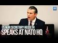 🔴 LIVE: US War Secretary Hegseth Speaks at NATO HQ Ahead of Summit | Ukraine, Defense & Security