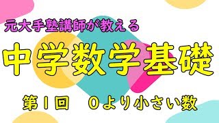【中1数学】元大手塾講師が教える！中学数学基礎講座　第１回　0より小さい数