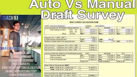 Auto Excel Format Vs Manual Draft Survey Calculation