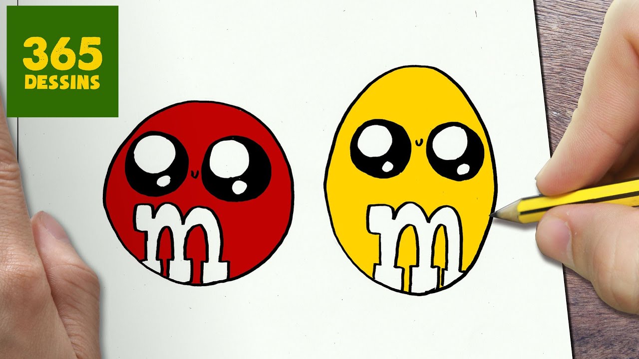 COMMENT DESSINER M&M´S KAWAII ÉTAPE PAR ÉTAPE – Dessins kawaii facile