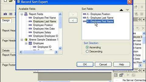 Crystal Reports Tutorial The Record Sort Expert Business Objects Training Lesson 7.1