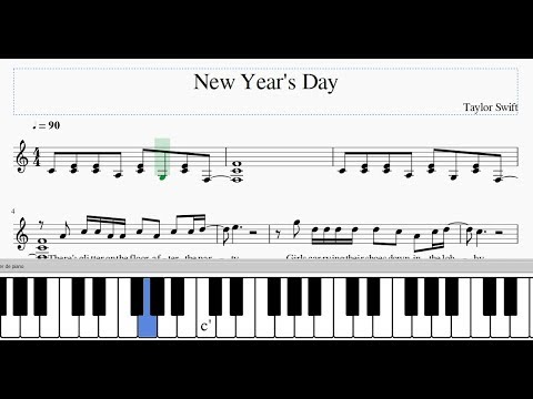 Taylor Swift New Years Day Easy Piano Tutorial Sheet Music With Lyrics