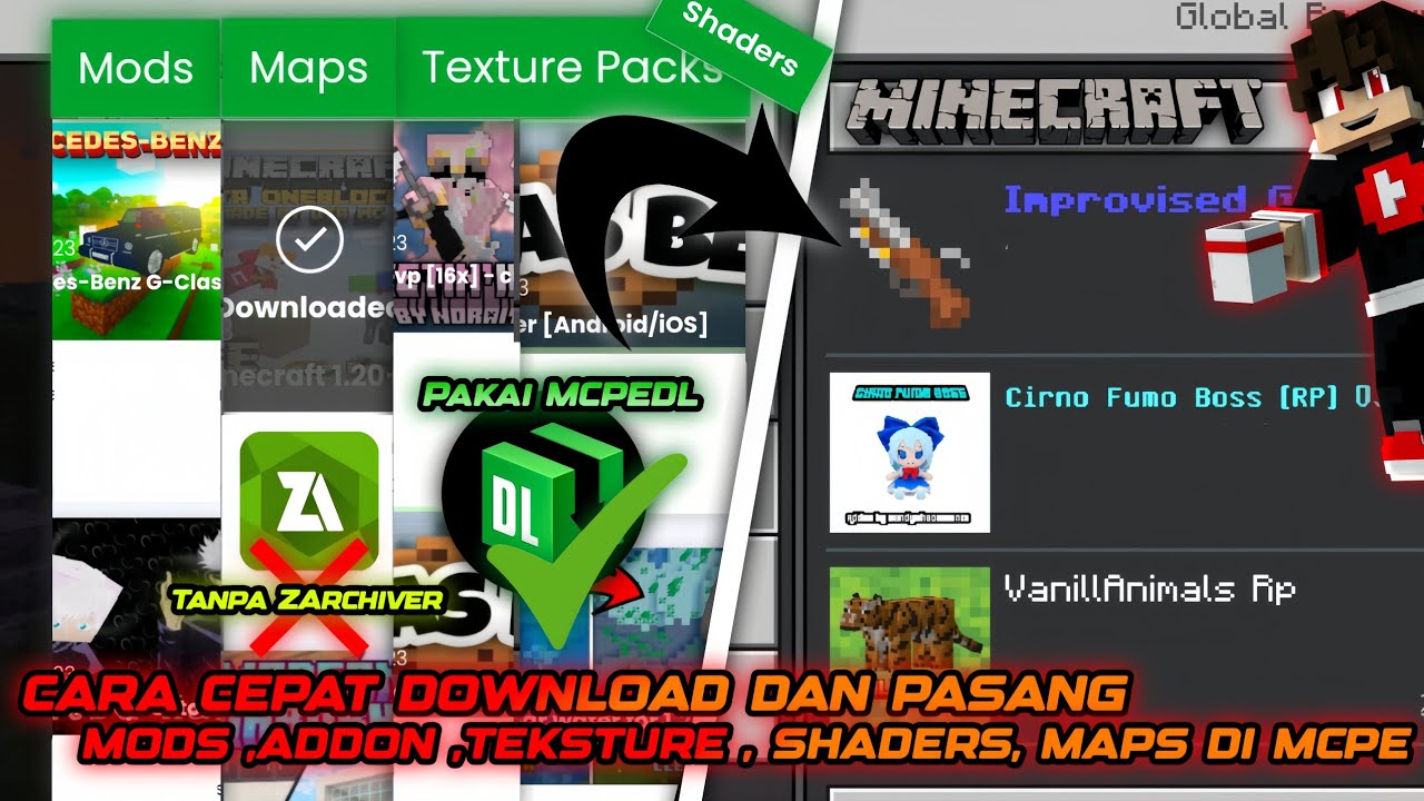 Cara Terbaru Download & Paasang Mods,Addon,Texture,Shader,Maps Di MCPE