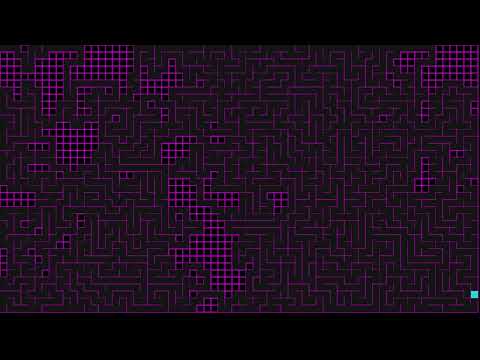 Satisfying Neon Maze Generation (Recursive Backtracker) - 4K Visualization