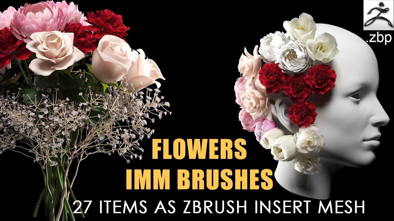 zbrush tutorial flower imm brush video promotion YouTube