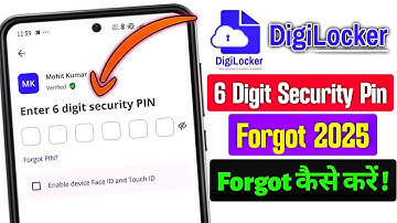 DigiLocker 6 Digit security pin Forgot | digilocker 6 digit security pin forgot kaise kare