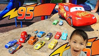 Looking For Disney Pixar Cars On The Rocky Road: Lightning McQueen, Tow Mater, Dinoco Cars 3