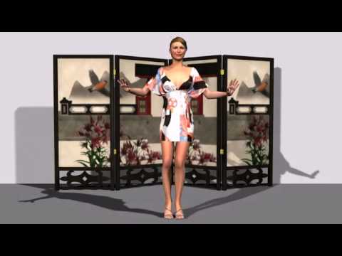Kimono Dress using Daz3D, cloth by OptiTex