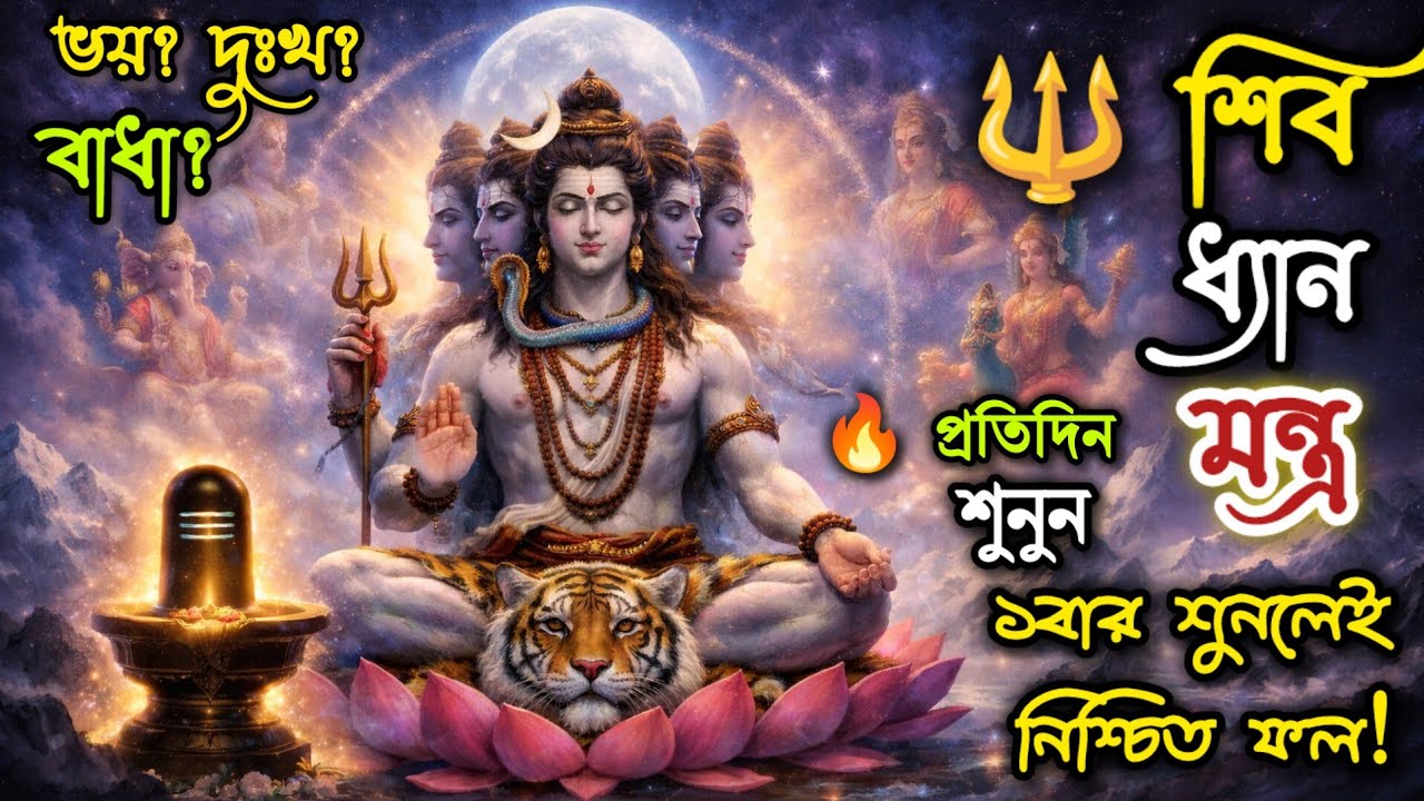 শিবের অলৌকিক ধ্যান মন্ত্র|🔱ভয়, দুঃখ, সংসারের সব বাধা দূর হবে|২৪ ঘণ্টায় ফল পাবেন|Shiva Dhyan Mantra