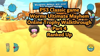 Worms Ultimate Mayhem Online Trophy Walkthrough Part 4 - Ranked Up (PS3 game)