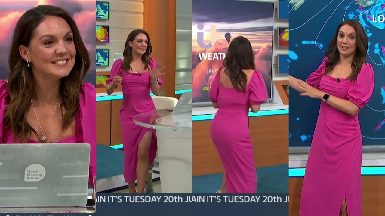 Laura Tobin-Perfect In A Side Slit Pink Dress 20th June 2023 HD - YouTube