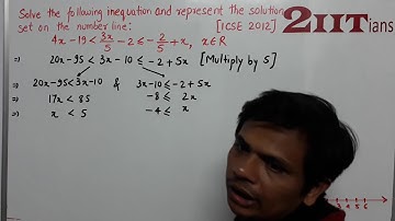 LINEAR INEQUATIONS Ex4 Q31 Class X ICSE | IIT JEE  Solve the following inequation and represent