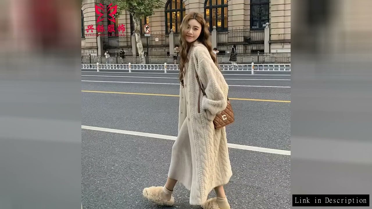 Women Fur Cardigan Thickened Long2025Spring And Autumn V-neck Jacket Female Loose Simple Leisure Wit