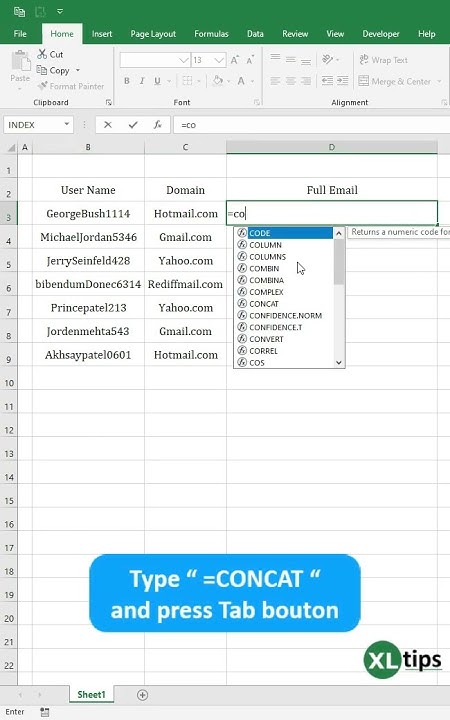 Concatenation Made Easy: Mastering the CONCAT Function in Excel - YouTube
