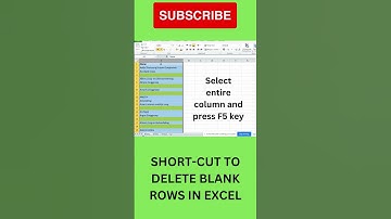 Short-cut to delete blank rows in excel #shorts #exceltricks