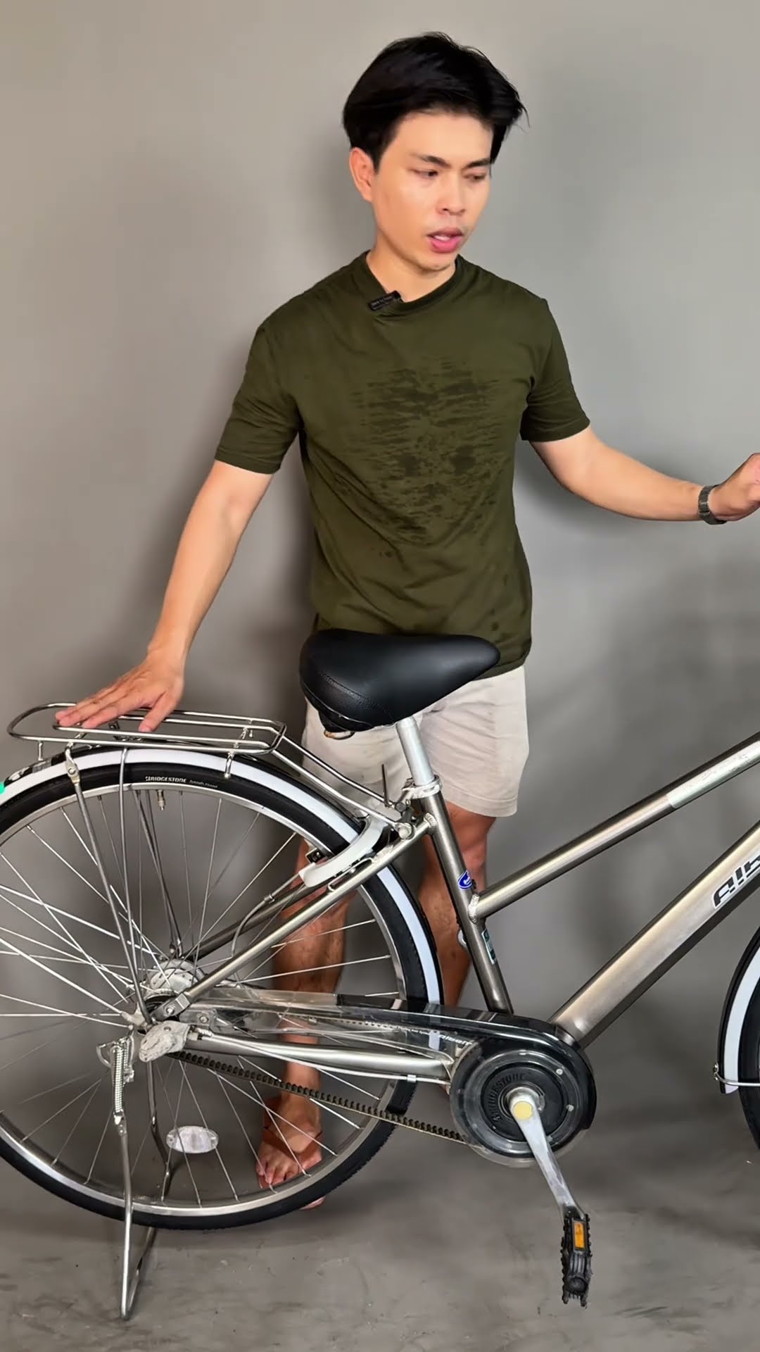 Bridgestone Albelt men's belt-driven bicycle - YouTube