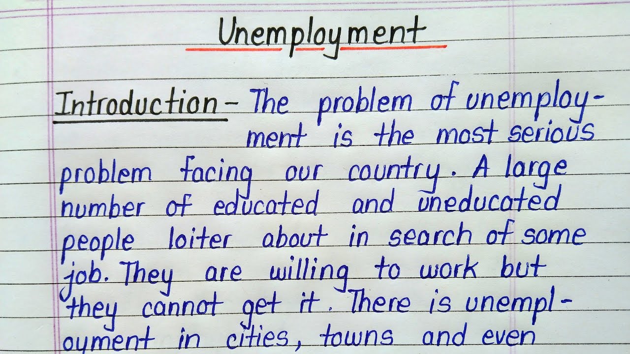 english essay unemployment