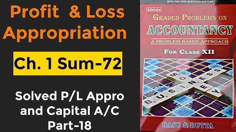 Sum 72 Tagore & Tolstoy|Ch 1 Profit and loss Appropriation |Graded probems on accounta |Basu & Dutta