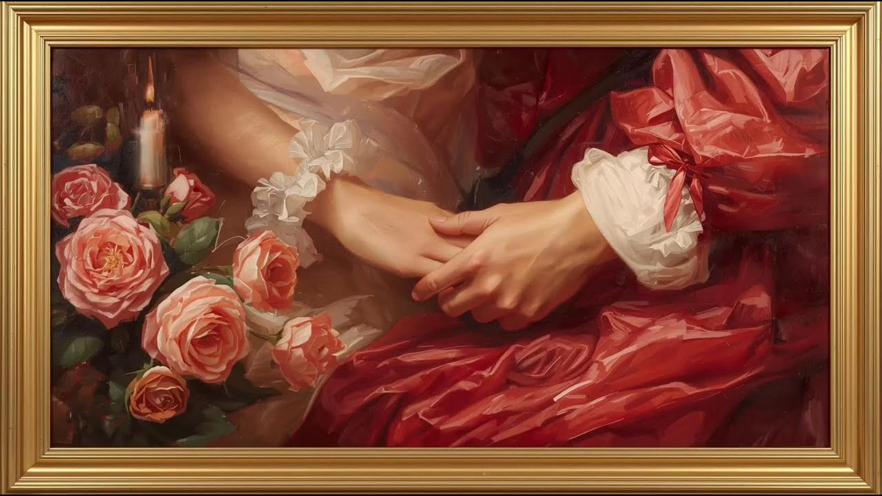 Entwined in Crimson and Petals | Art Frame Screensaver | 8Hours | Full HD 1080p 