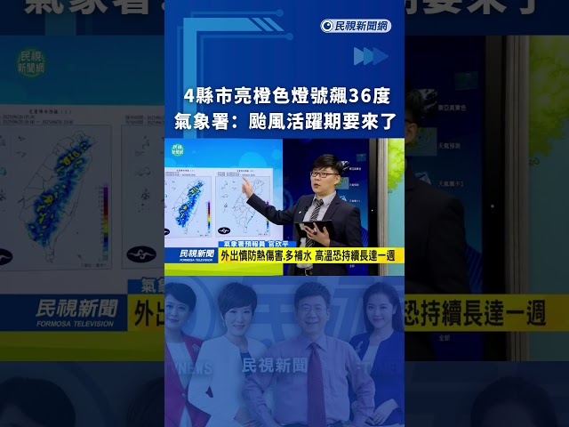 4縣市亮橙色燈號飆36度　氣象署：颱風活躍期要來了｜民視新聞｜