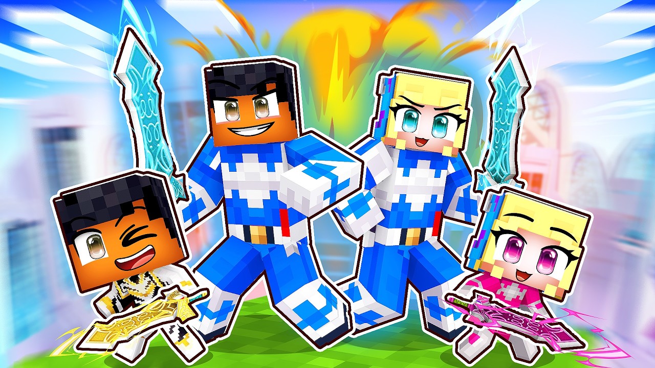 Tendo uma Família de POWER RANGERS no Minecraft!