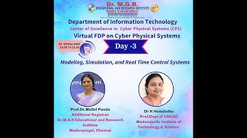 Faculty Development Program (FDP) - Day 3 - Modeling, Simulation, and Real-Time Control Systems
