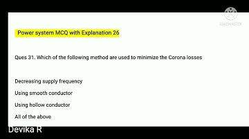 Power systems MCQ 26 l TRB Polytechnic l TANCET l TNEB AE l GATE l BARC Exam preparation