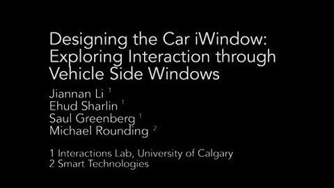Designing the car iWindow: exploring interaction through vehicle side windows