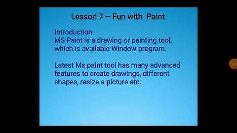 Fun with Paint Part 1 Class 1