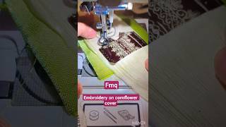 *Hand Embroidery on Cornflower Cover | Steps#drycorns  #fmqsatin  fabric#metalic #embroiderythread