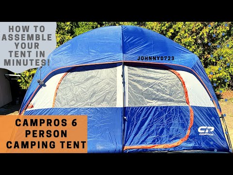 Campros 6 person camping tent - How to set this up in just a few minutes! Assembly and Quick Review!