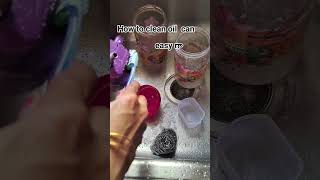 how to clean oil can using rice flour vim #shorts #youtubeshorts #letsstitchcooktipandvlog