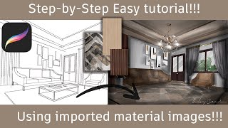 How to?- Very easy living room rendering using Procreate | Tutorial#art #tutorial #interiordesign