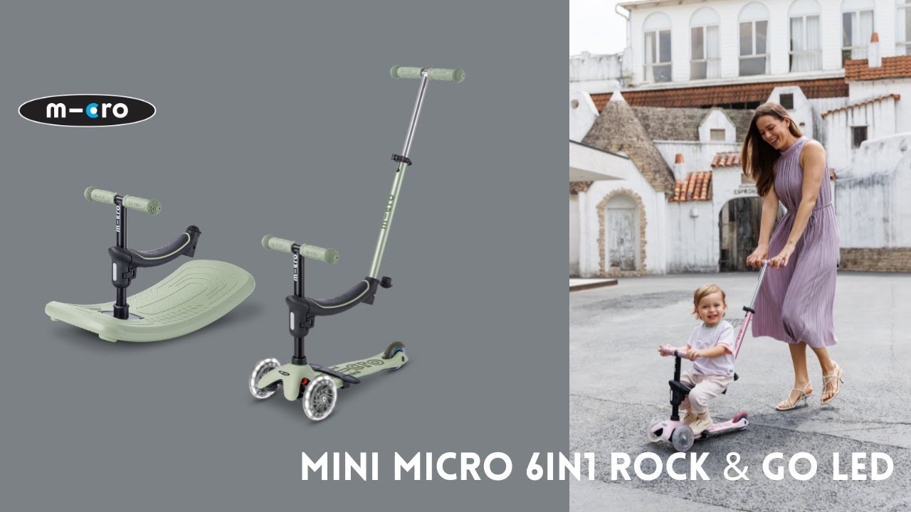 Mini Rocker Scooter Mini Micro Deluxe Rock & Go LED - the first 6in1 rocking scooter - YouTube