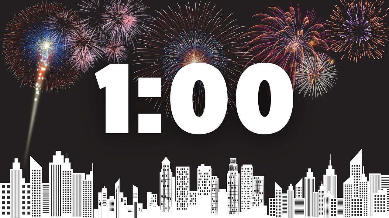 1 Minute New Year's Eve Countdown Timer | Fireworks Display Theme ...
