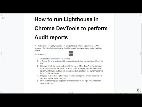How to run Lighthouse in Chrome DevTools to perform Audit reports